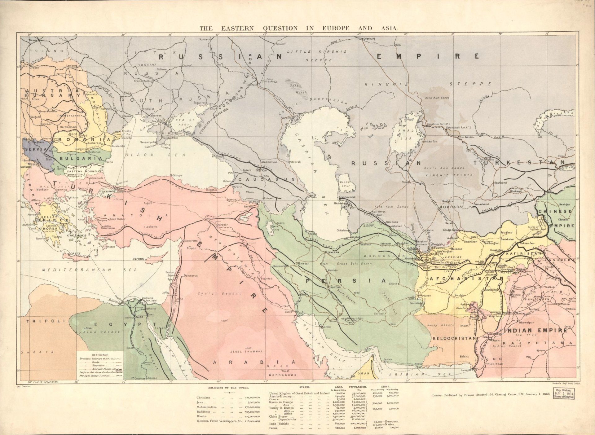 The Eastern Question in Europe and Asia — Edward Stanford, London 1886